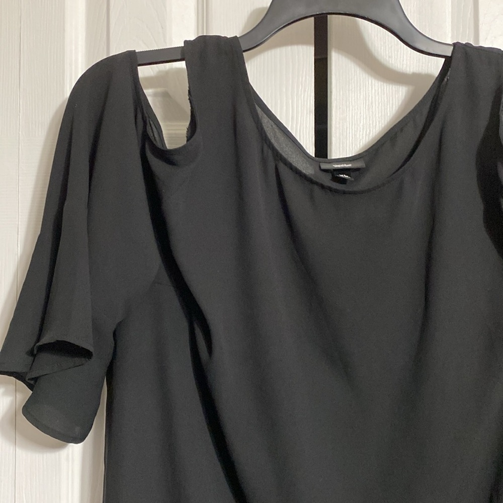 Massimo Black Flutter bell Sleeve Blouse top shirt size XL - Picture 2 of 9